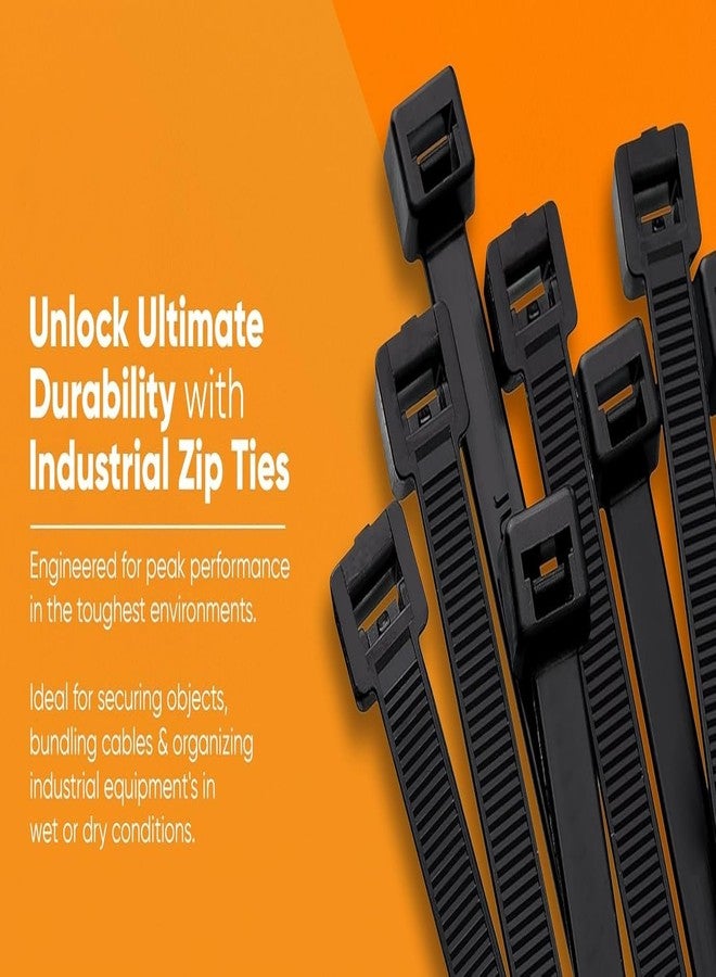 SCHOFIC Cable Zip Ties 200 mm (50 Pieces, Black) - Image 2
